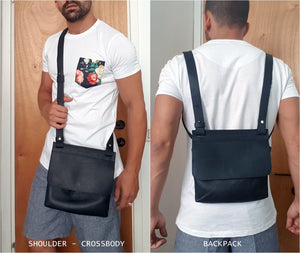 2in1 Mini Leather Messenger Bag