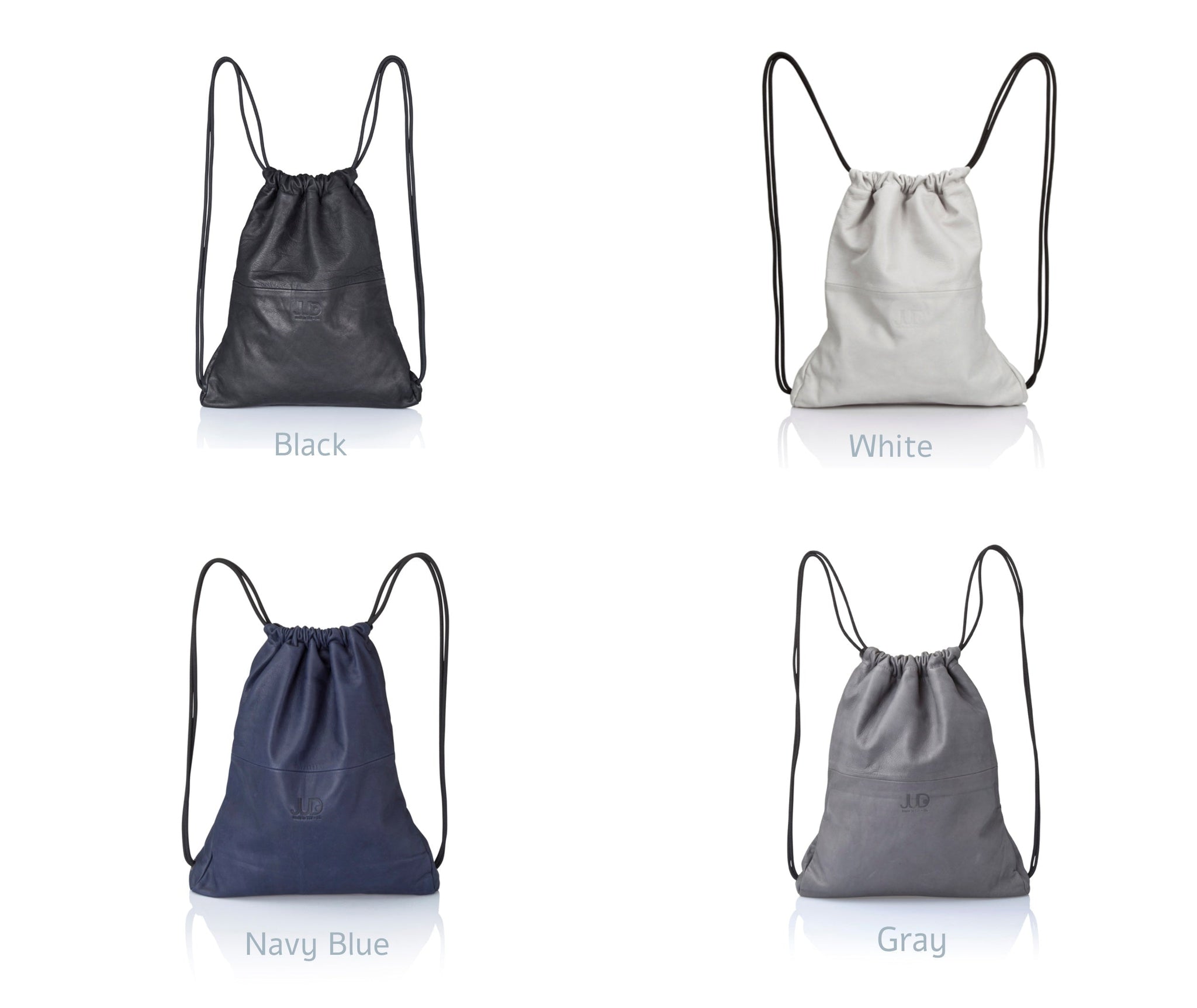 blue leather drawstring backpack Leather Drawstring Backpack