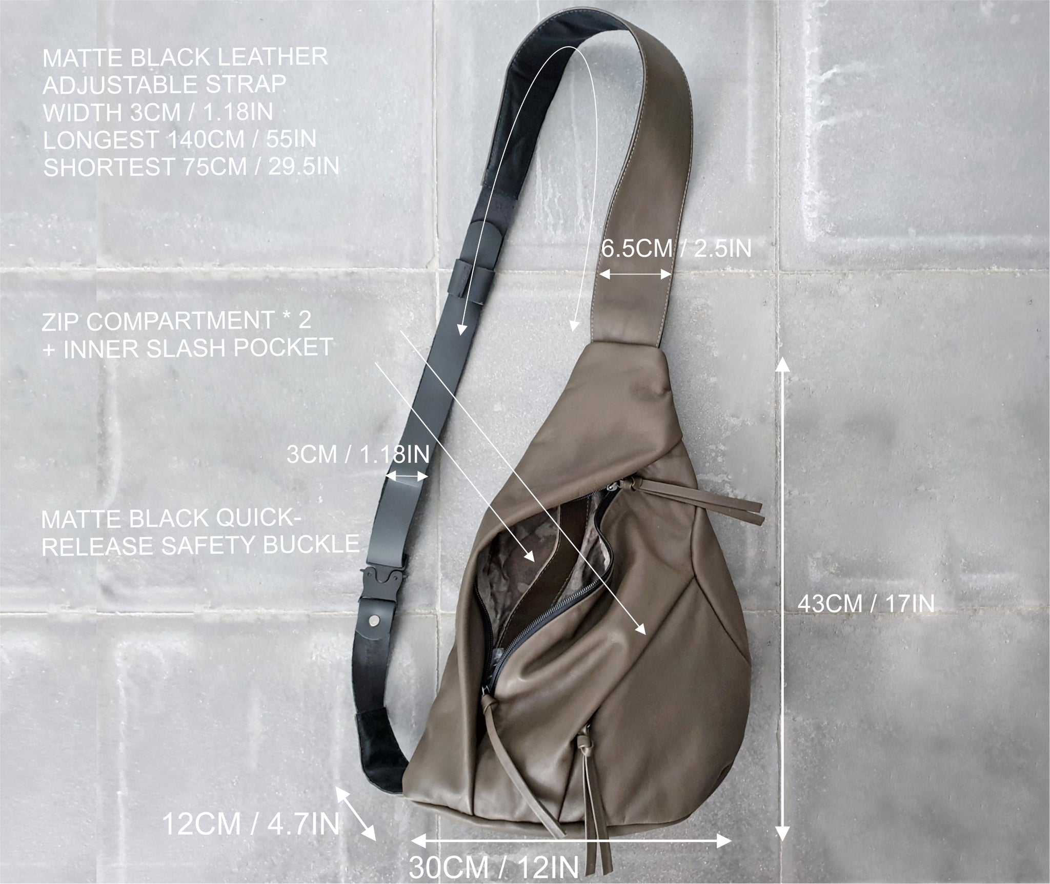 The TriSling Leather Crossbody Sling Bag