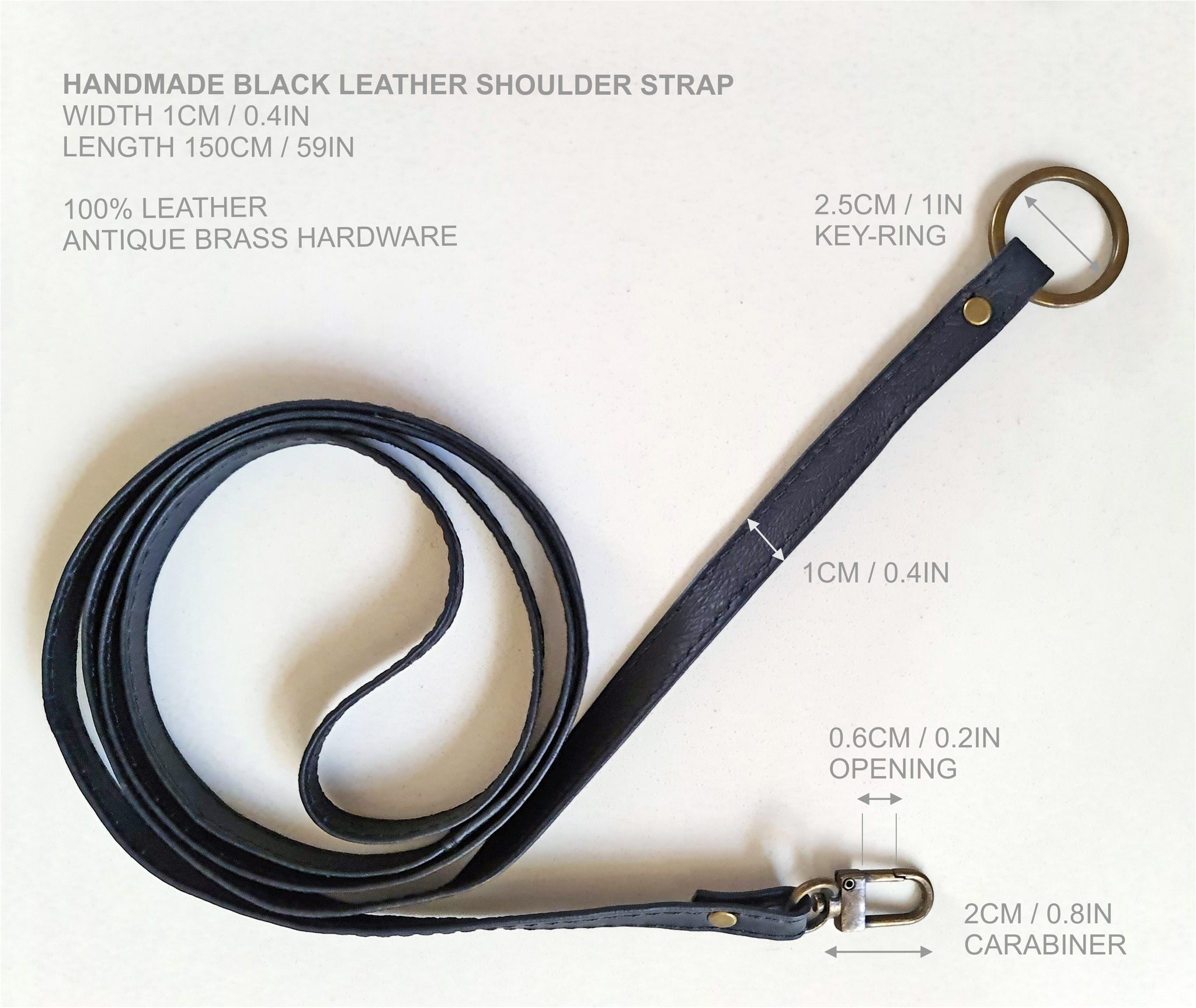 Slim Black Leather Strap
