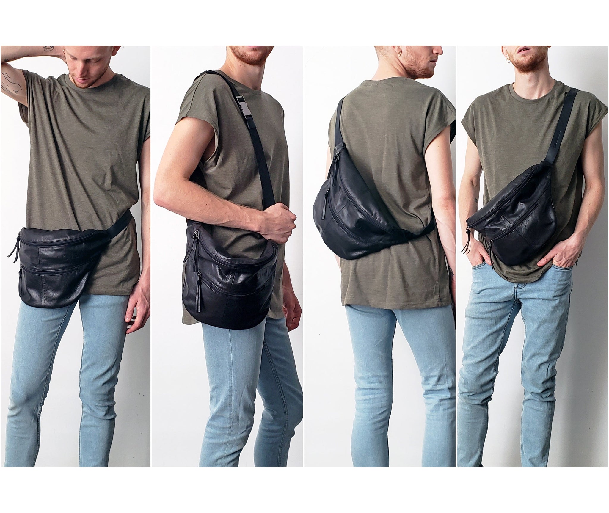 Oversize Leather Fannypack, Crossbody Bag & Belt Bag – judtlv