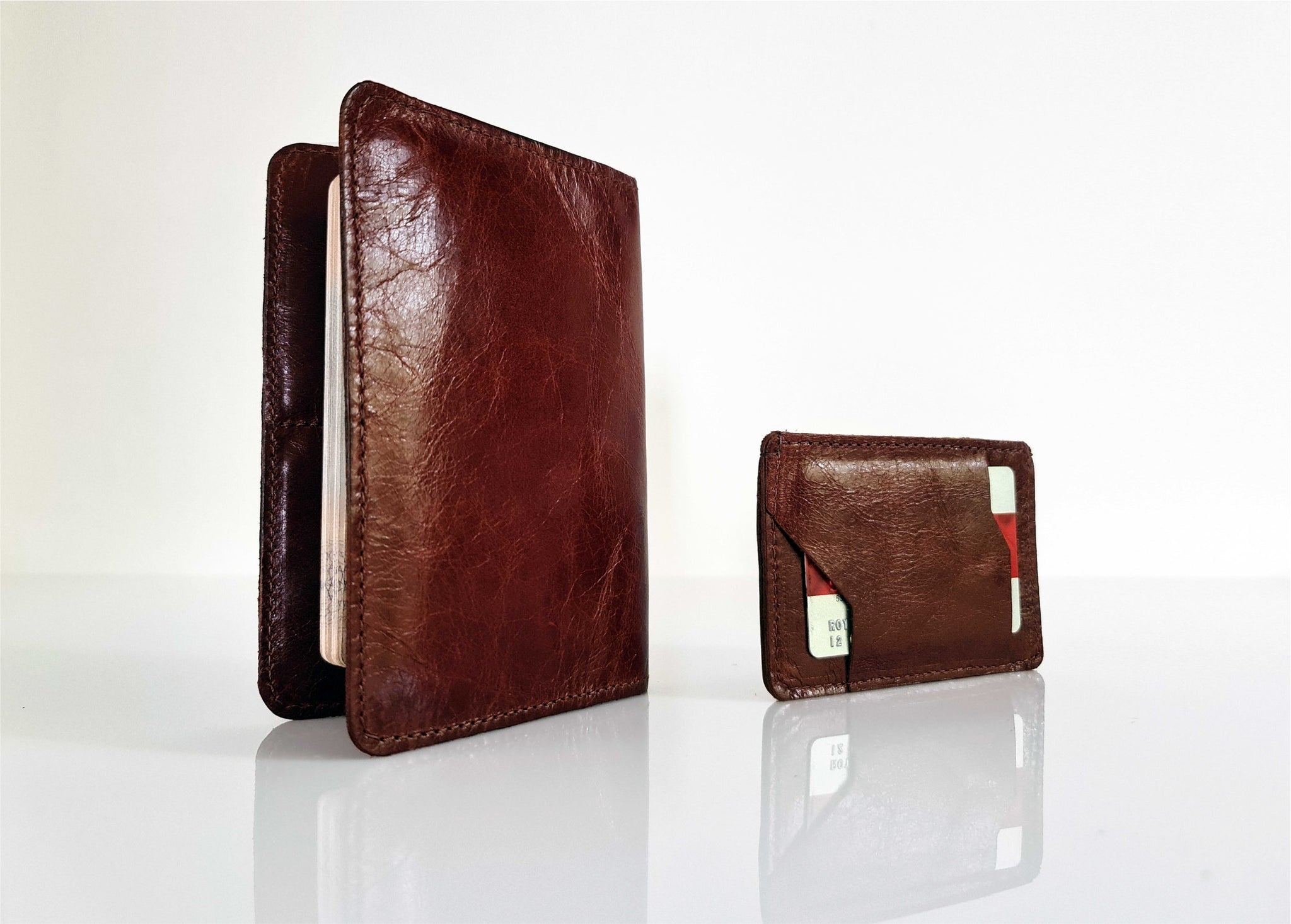 Buffalo Leather Passport Wallet - Travel Organizer Wallet - Made in USA