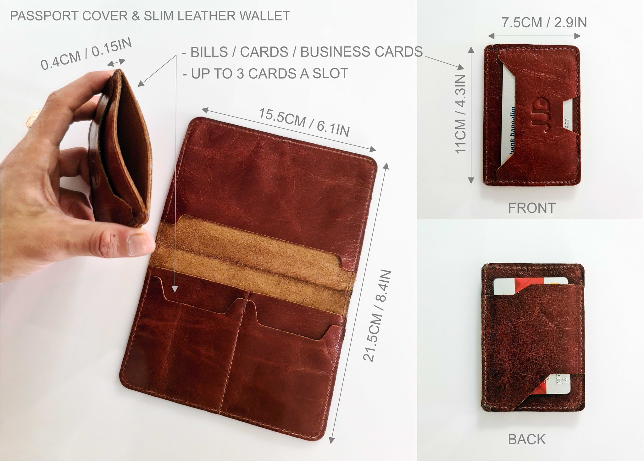 Modern Passport Wallet, Textured Navy, Small Leather Goods
