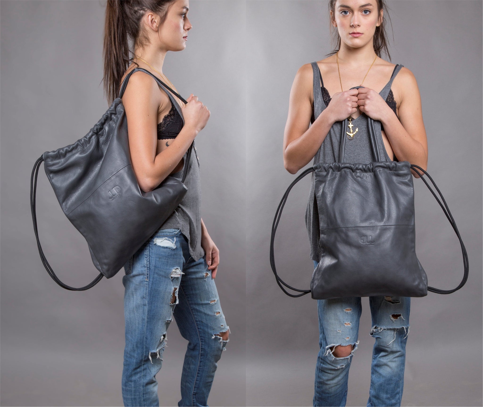 backpack drawstring leather Leather Drawstring Backpack