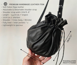 Bucket Bag 2023 | Leather Stylish Handbag Purse with Drawstings