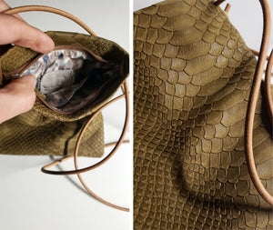  Handmade Python Snakeskin Tote Top Handle Leather