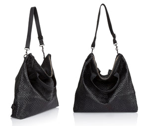 black leather woven backpack 5in1 Convertible Leather Backpack, Handbag, Tote, Crossbody & Shoulder Bag – judtlv